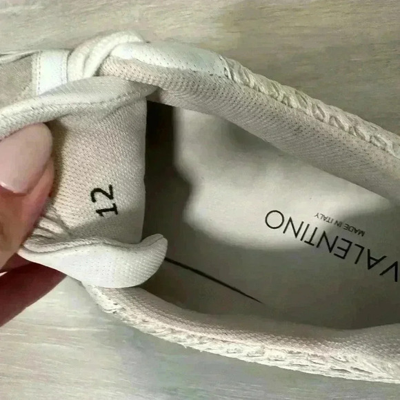 Valentino By Mario Valentino Donald Leather & Suede Sneaker, White size 12 - Picture 5 of 6